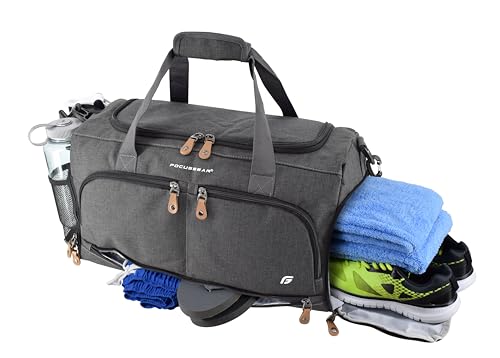Ultimate Gym Bag 2.0: The Durable Crowdsource Designed Duffel Bag with 10 Optimal Compartments Including Water Resistant Pouch - color: Charcoal, size: Medium (20")