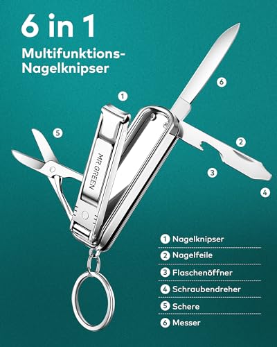 Portable Nail Clippers,Medical Grade Stainless Steel Foldable Nail Cutter with Leather Case, Ultra Slim Travel Design Mr-1099sl (Pack of 2) - size: 1 Count (Pack of 2)
