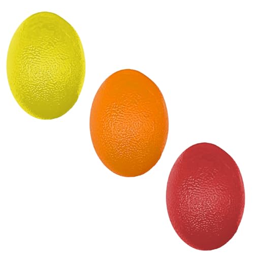 Stress Balls Squeeze Balls for Hand Strengthening Devices with Different Resistance Levels for Finger Forearm Wrist Exercise Relaxation and Pain Relief - color: Oval Yellow Orange Red 15-20-25kg
