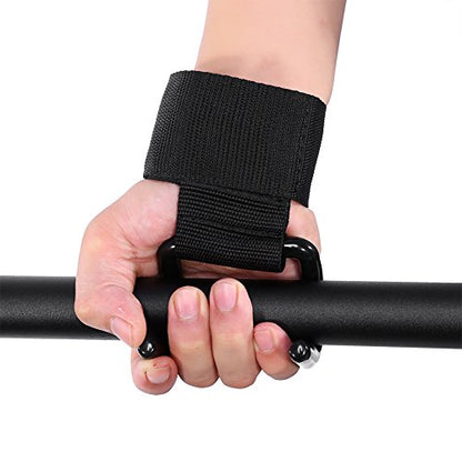 Weight Lifting Straps with Hook | Wrist Support for Heavy Lifting/Deadlifts/Pull - Ups | Adjustable Gym Hook Grip Strap | Helps Avoid Grip Loss & Wrist Strain