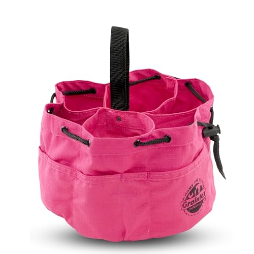 Graintex 18 Pockets Grab Bag Rip-stop Canvas Drawstring Closure, Small Part Organizer Pouch, Small Tools, Screws, Parts, Parachute Tool Bag for Efficient Storage - Pink - color: Pink