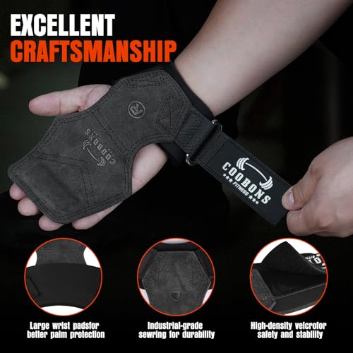 Weight Lifting Wrist Straps, Gym Straps Weight Lifting for Deadlift and Powerlifting, Double Layer Leather Wrist Wraps with Padded Cushion Wrist Loop, Weightlifting Grips for Men and Women - color: Grey