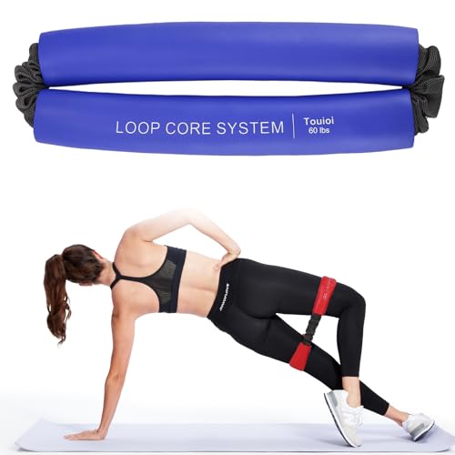 Hip & Core System, Resistance Loop to Stretch, Core Fitness Glute Workout Bands - color: Blue - 60 lbs