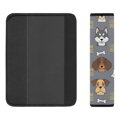 2 Pack Cute Dogs Puppies Print Car Seat Straps Shoulder Pads Soft Padded Shoulder Harness Cover for Adult Use, Stroller Pushchair High Chair, Pressure Relief - color: Pattern 325
