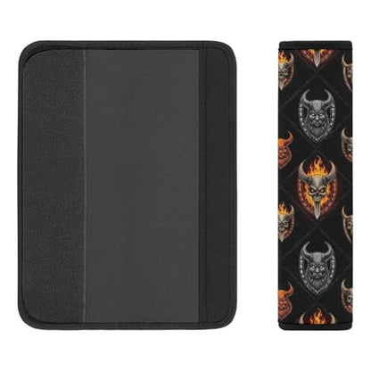 1 Pair Medieval Vikings Samurai Warrior Skull Norse Mythology Viking Seat Belt Shoulder Pad Soft Padded Seat Belt Cushion for Adult Use, Stroller Pushchair High Chair, Pressure Relief - color: Pattern 828