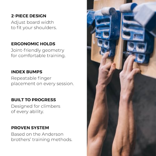 TRANGO Rock Prodigy Hangboard - Finger Training Board for Rock Climbing, Build Finger Strength, Home Training Board, Natural - Beech Wood, Pivot, Forge, Training Center - style: Training Center