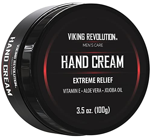 Viking Revolution Men's Hand Cream - Repair Cream for Dry, Cracked Hands - Aloe Vera Treatment with Vitamin E (3.5oz) - size: 1 Ounce (Pack of 1)