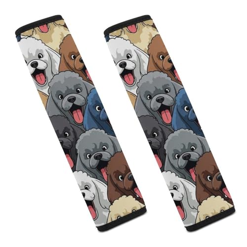 2 Piece Breathable Seat Belt Shoulder Pad for Elderly Support, All Vehicles, Poodle Golden Doodle Animal Shoulder Protector, Neck and Shoulder Support - color: Pattern 1275