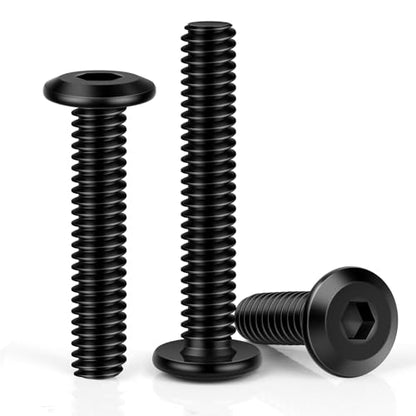 #10-24 x 1-3/4" Flat Head Socket Head Screw Furniture Bolts Countersunk Connector Screws, Stainless Steel 18-8 (304), Black Oxide, Fully Threaded, 25 PCS - size: #10-24 x 1-3/4"