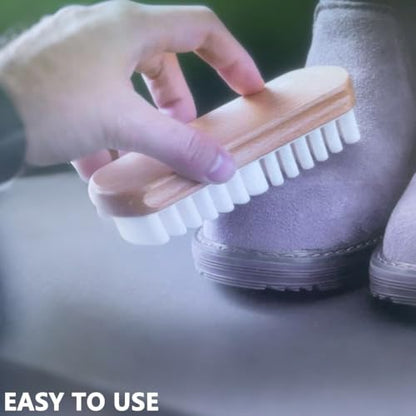 2-Piece Rubber Shoe Brush and Eraser Set, Multi-Purpose Cleaning Tool for Nubuck, Flocked and Matte Leather, Dust-Absorbing Design