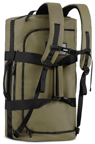 MIER 40L/60L/90L Water Resistant Backpack Duffel, Heavy Duty Duffle Bags | Heavy-Duty; Inner Zipper Pockets; Suit for Travel Gym Camping Sports Weekend Getaways; Convertible with Backpack Straps - color: Dark Green, size: 40l