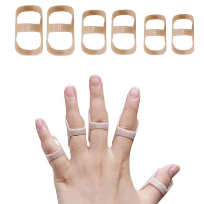 Soft Home 6 Pack Oval Finger Splints Waterproof Finger Splint for Arthritis, Trigger Finger,Mallet Fingers - Trigger Finger splints For Thumb, Index, Middle, Pinky or Ring Finger(6,6,7,7,8,8) - size: 6,7,8
