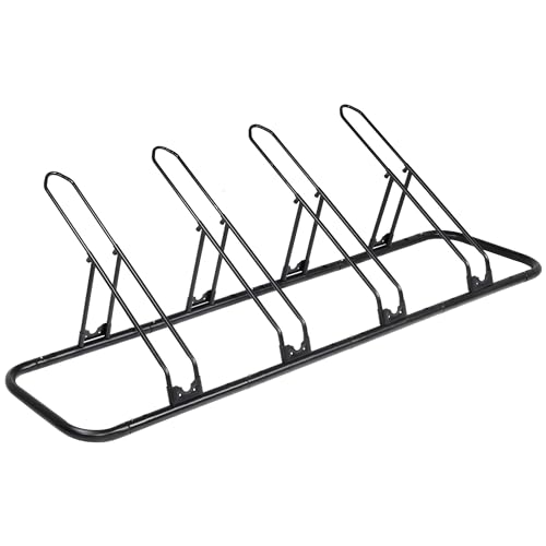 CyclingDeal Bicycle Floor Parking Rack Stand - for Mountain MTB Road Bike - Indoor Home Garage Storage - Adjustable 4 Bikes - size: 4 Bikes, style: Adjustable