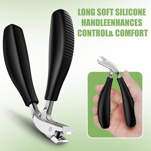Toenail Clippers for Seniors Thick Toenails with Catcher ABS Long Handle | 2026 Upgrade Straight Angled Head Large Toe Nail Clippers for Men, Sharp Heavy Duty Nail Cutter - style: Modern