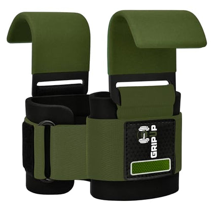 Weight Lifting Hooks – Heavy Duty Gym Straps for Deadlifts, Pull-Ups, Rows & Strength Training Secure Grip Support for Weightlifting, Powerlifting CrossFit Nylon & Neoprene Padding - color: Green