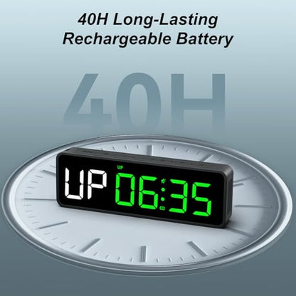 Portable Gym Timer Clock: Fitness Digital Clock with Strong Magnet | Remote Control for Fitness Enthusiasts - Powerful Battery for Home Gym Garage Boxing Crossfit - color: Green+black