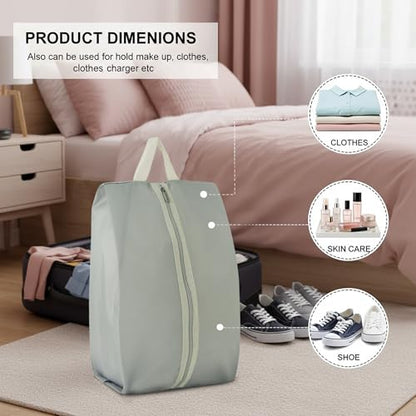 6pcs Portable Shoe Organizer, Travel Pouches with Zipper, Golf Shoe Bags, Clothes Bags, Soccer Cleats Bag Shoe Pouch for Gym, Waterproof, Odor-Resistant (Grey) | Golf Shoe Bags, Clothes Bags, Soccer Cleats Bag Shoe Pouch for Gym, Waterproof, Odor-Resistan