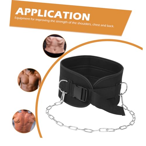 Contoured Fitness Dipping Belt with Chain for Weightlifting Weighted Dips Pull-ups Chin-ups Hip Squats Premium Training Equipment for Strength Building and Muscle Support