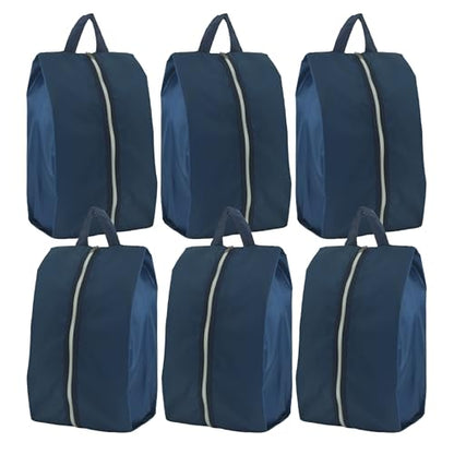 6pcs Portable Shoe Organizer, Travel Pouches with Zipper, Golf Shoe Bags, Clothes Bags, Soccer Cleats Bag Shoe Pouch for Gym, Waterproof, Odor-Resistant (Navy Blue) | Golf Shoe Bags, Clothes Bags, Soccer Cleats Bag Shoe Pouch for Gym, Waterproof, Odor-Res
