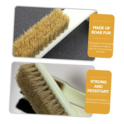 2Pcs Bouldering Brush Sturdy Handle and Coarse Boar Hair Bristles for Rock Climbing and Chalk Cleaning Sturdy Stone Cleaning Tool for Climbing Sports