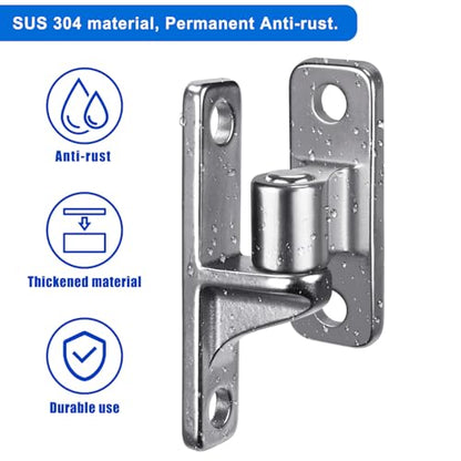 Dolibest Heavy Duty 304 Stainless Steel Gate Hinges, Non-Welded One-Piece Design, Wall Mount Gate Hinges with 5/8'', Post Mounting for Farm Gates Wall/Wooden Fences, 600 lbs Capacity, (2 Set) - color: Silver 2-pack