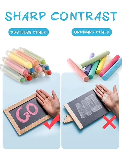 NewFamily Chalk 6pcs Dustless Washable Chalks with Holder for Kids, Safe for Sidewalk, Blackboard, Art Play - style: Basic 6Colors