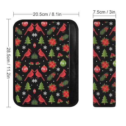 1 Pair Christmas Red Winter Birds Seat Belt Shoulder Pad Soft Padded Seat Belt Cushion for Adult Use, Stroller Pushchair High Chair, Pressure Relief - color: Pattern 18