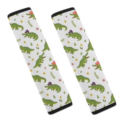 Breathable Cute Crocodile Wild Animal Alligator Seat Belt Cover for Elderly Support, All Vehicles, 2 Pack Automotive Seat Belt Protector Comfortable Driving - color: Pattern 1266