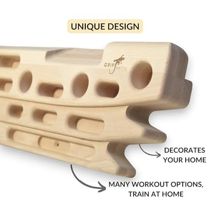 FingerPeg 1.0 Hangboard – Fingerboard Training Board for Climbing with Pull-Up Bars – Sleek Wooden Climbing Board with Ergonomic Design – Supports up to 265 lbs - style: Fingerpeg 1.0