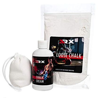 Liquid Chalk + Refillable Chalk Ball + Loose Chalk Bundle for Sweat-Free Hands and Grip, Weight Lifting, Rock Climbing, Cross Training, Powerlifting - 250mL Bottle - 100 Gram Bag