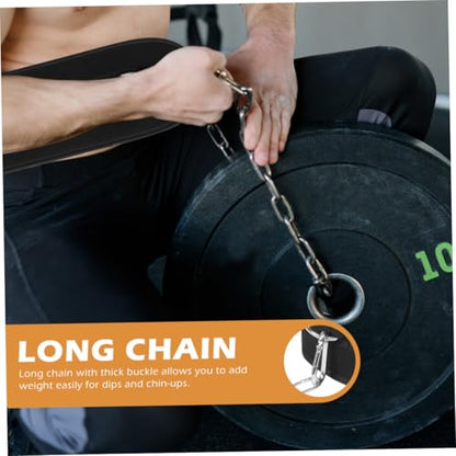 ibasenice Weighted Pull-up Dip Belt with Chain for Strength Training Adjustable Weight Lifting Belt Sturdy Fitness Equipment for Muscle Building