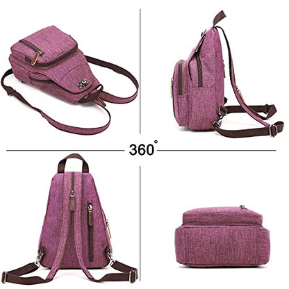 FANDARE Retro Sling Chest Backpack Multipurpose Crossbody Shoulder Bag - color: Purple