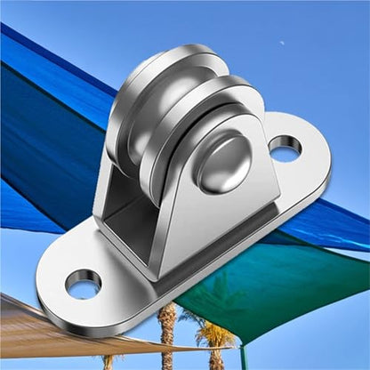 U Groove Stainless Steel Wall Pulley 2Pcs Heavy Duty Fixed Pulley Loading 176 Lb Pulley Block Kit Wall-Mounted Pulley for Cord Material Handling Moving/DIY Mount