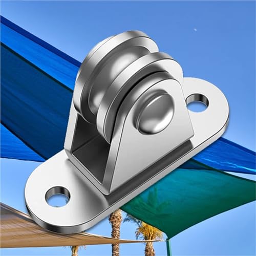 U Groove Stainless Steel Wall Pulley 4Pcs Heavy Duty Fixed Pulley Loading 176 Lb Pulley Block Kit Wall-Mounted Pulley for Cord Material Handling Moving/DIY Mount