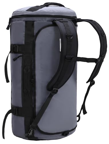 MIER Large Duffle Bag Backpack for Travel Camping Gym Sports, 45L/60L/90L | Water Resistant, Convertible Duffel, Detachable Backpack Straps, Shoe Compartment, Heavy-Duty Tarpaulin, 3 Sizes - color: Gray, size: 60L