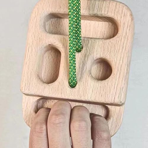Climbing Hangboard Fingerboard Set with Rope - Wooden Rock Climbing Training Grip Strengthener 4.72x5.91x1.57inch for Home Gym
