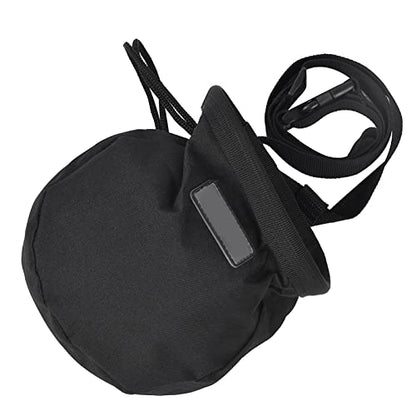 Climbing Chalk Bag Black Outdoor Rock Climbing Powder Bag Storage Waist Belt Pouch for Rock Outdoor Bouldering