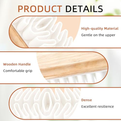 4Pcs Suede Brush for Shoes Rubber Shoe Brush with Wooden Handle Suede Shoe Cleaner Soft Suede Eraser Cleaning Brushes Nubuck Brushes for Shoes Bags Jacket Purse Sofa Flocked Matte Leather