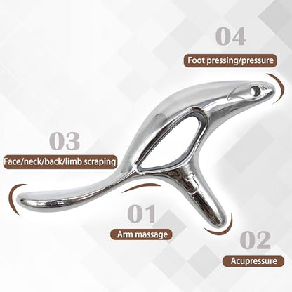 Zinc Alloy Trigger Point Massage Tool for Deep Tissue Massage& Acupressure Body Gua Sha Tool, Muscle Scraper Neck Massager Fascia Blasterfor Full Body Pain Relief