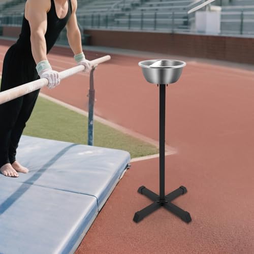 Portable Gym Chalk Stand, 21.6*21.6*42.3in Freestanding Holder with Bowl, Chalk Stand for Physical Education Teacher, Athlete, Gymnastics, Weight Lifting, Climbing Sports Supplies Accessories