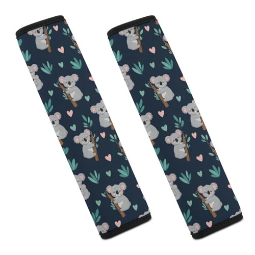 2 Pack Breathable Car Seat Straps Shoulder Pads for Adults and Children, All Vehicles, Koala Bear Animals Harness Pads Strap, Pressure Relief - color: Pattern 1190
