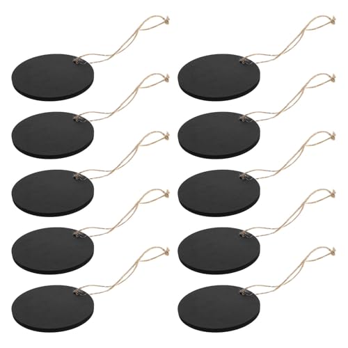 10pcs Round Mini Wooden Chalkboard Signs with Rope, Double-Sided Blackboards for Food Labeling and Memo Writing, Easy to Wipe Decorative Hanging Boards for Home and Party Use