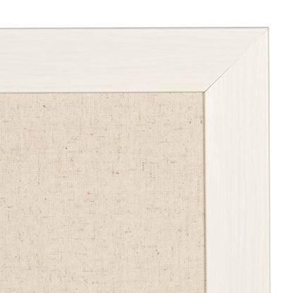 DesignOvation Beatrice Framed Linen Fabric Pinboard, 18x27, White - color: White, size: 18" x 1"