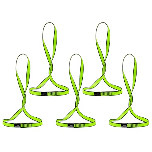 18MM Nylon Climbing Sling Runner 23KN CE2008/EN566 Rock Climbing Webbing Straps for Outdoor Climbing, Rappelling, Swing, Yoga Hammock etc - color: Green|60cm/24inch|5PCS