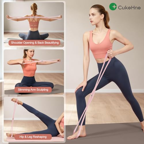 Resistance Bands,Figure 8 Resistance Bands,15LBS Chalk Pink | Silicone Elastic Workout Bands for Arm,Back,Chest & Shoulder,Yoga Pilates Physical Therapy Stretching Equipment