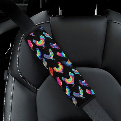 2 Pack Colorful Chicken Funny Rooster Chickens Car Seat Belt Pad Universal Soft and Comfortable Harness Pads Strap for Adult Use, Most Cars, Easy Install (No Tool) - color: Pattern 1246