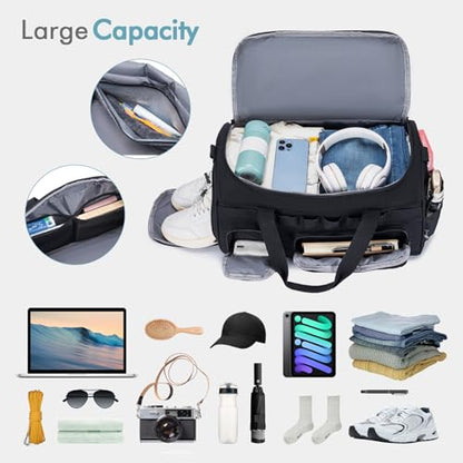 Tactical Gym Bag for Men 40L Sports Duffel Bags 3 in 1 Travel Duffel Bag with Shoe Compartment Waterproof Workout Backpack Carry On Bag for Overnight Weekender Travel Black - style: 40l-black
