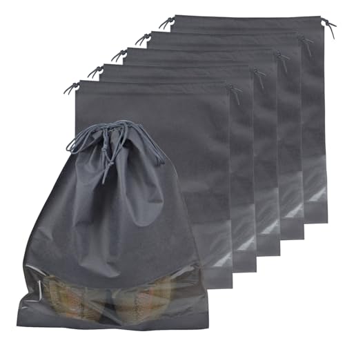 10 Pack Shoe Bags for Travel, Drawstring Bag for Men Women, Shoe Storage, Travel Essentials, Organization Accessories (10, Grey) - color: Grey