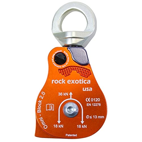 Rock Exotica Omni-Block Swivel Pulley – High-Strength Swivel Pulley with Sideplate Access for Rigging – Made in The USA - style: ‎2.0"