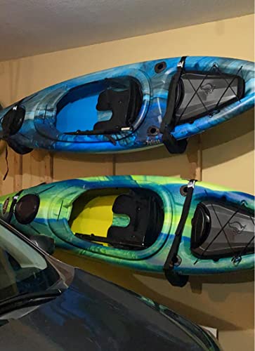 Kayak Storage Racks, Canoes Garage Storage Hooks, Wall Mount Surfboard Hangers and Stand-Up Paddle Board Holder - size: 19.5In-2 Pack
